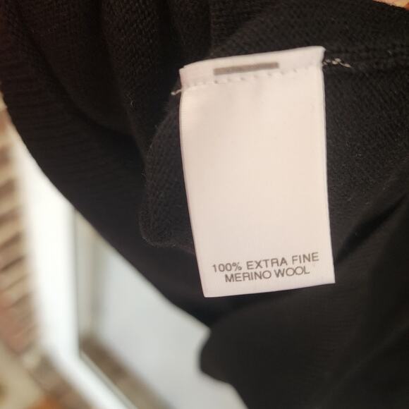 Turnbury Sweater Mens L Black 100% Extra Fine Merino Wool - Picture 4 of 5